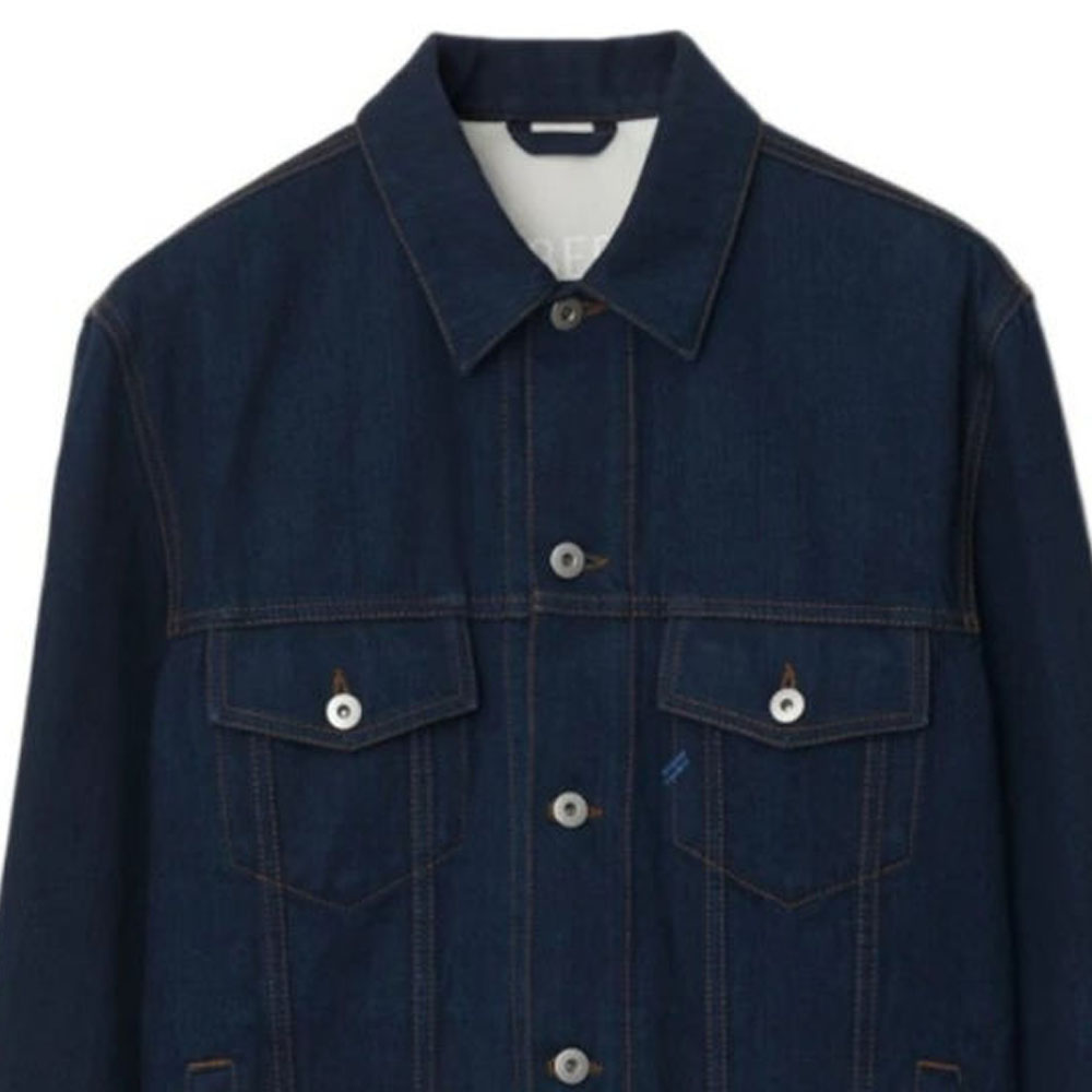 Burberry  Blue Denim Jacket with Logo Collar and Single-Breasted Design. 80807701 圖 6