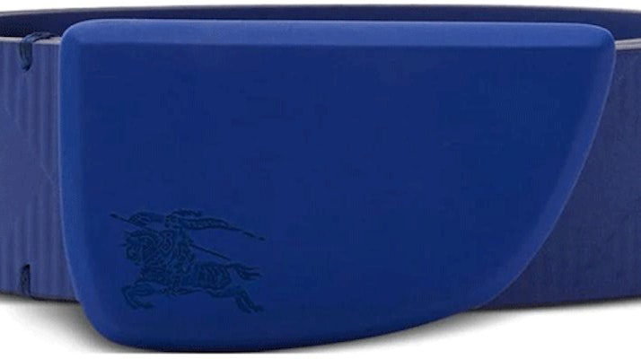 Burberry Blue Leather Belt with Pattern Print and Smooth Buckle. 8081100 Shop Burberry Blue Leather Belt with Pattern Print and Smooth Buckle. 8081100