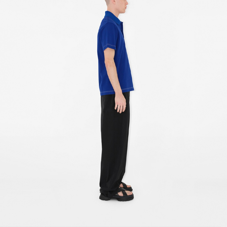 Burberry  Blue Logo Embroidered Short Sleeve Polo Shirt 80904911 圖 6