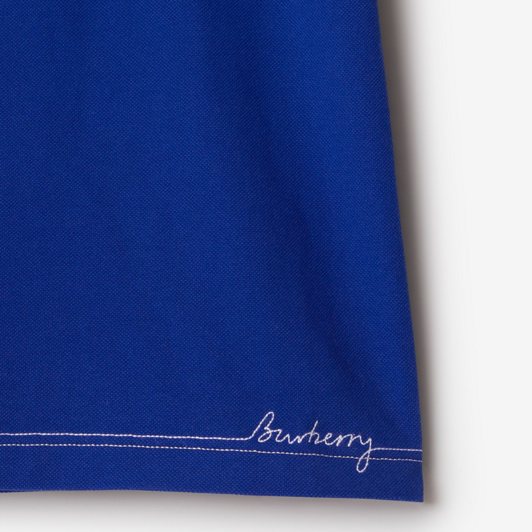 Burberry  Blue Logo Embroidered Short Sleeve Polo Shirt 80904911 圖 7