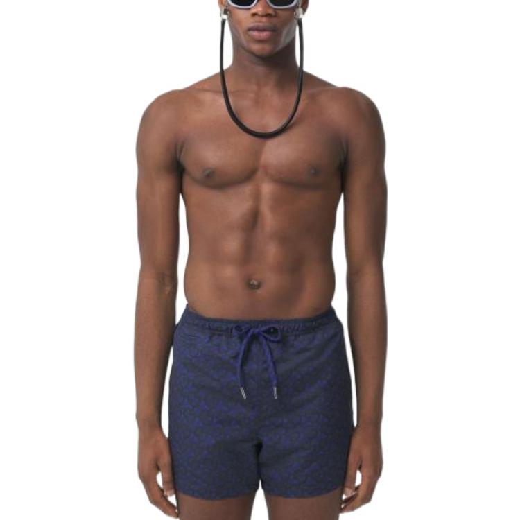 Burberry  Blue Logo Print Drawstring Casual Shorts. 80489001 圖 3