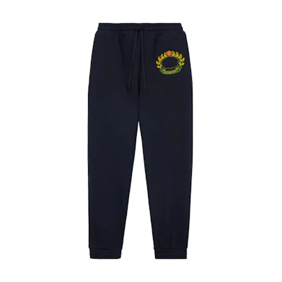 Burberry Blue Logo Print Elastic Waist Knit Joggers. 80612931