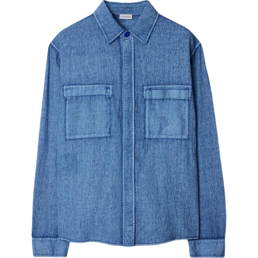 Burberry  Blue Loose Fit Denim Shirt with Equestrian Knight Design. 80816901 圖 2