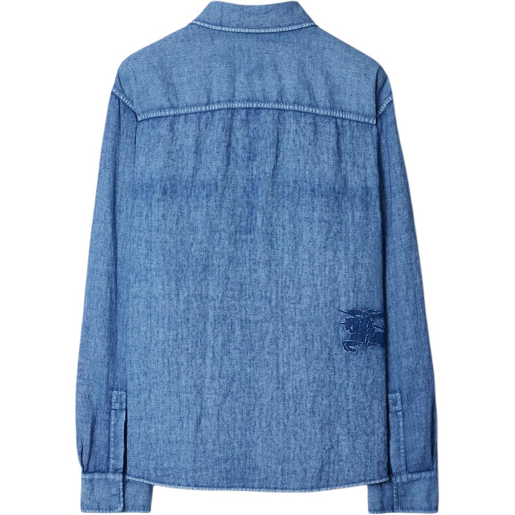 Burberry  Blue Loose Fit Denim Shirt with Equestrian Knight Design. 80816901 圖 3