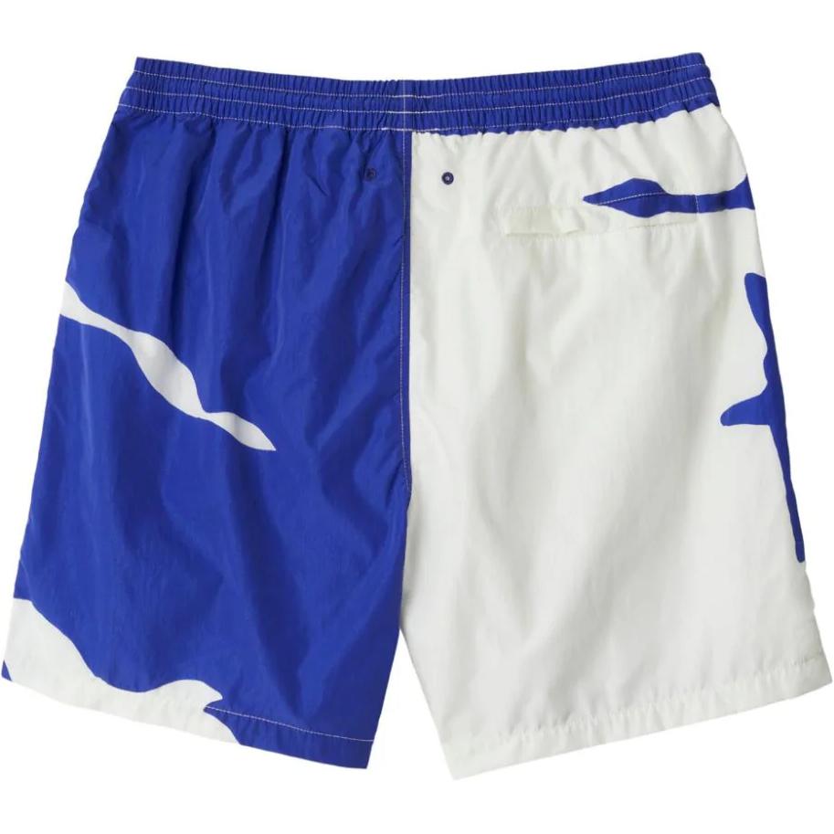 Lookbook Burberry  Blue Pattern Print Elastic Waist Swim Trunks. 80900651