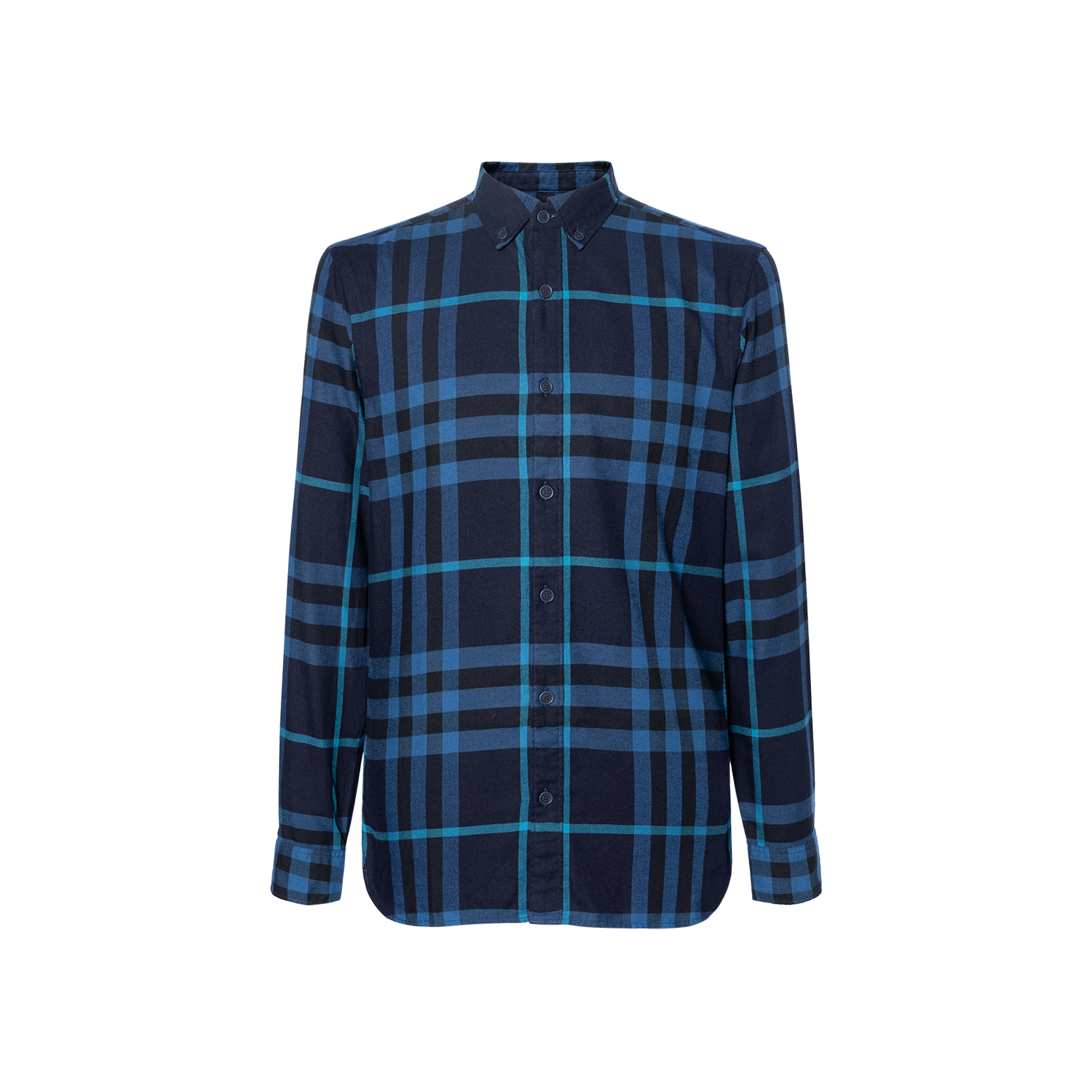 Burberry  Blue Plaid Long-Sleeve Button-Up Shirt 40238651
