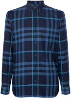 Burberry Blue Plaid Long-Sleeve Button-Up Shirt 40238651 Burberry Blue Plaid Long-Sleeve Button-Up Shirt 40238651