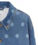 Sizing Burberry Blue Polka Dot Print Denim Jacket with Single-Breasted Collar. 80676411