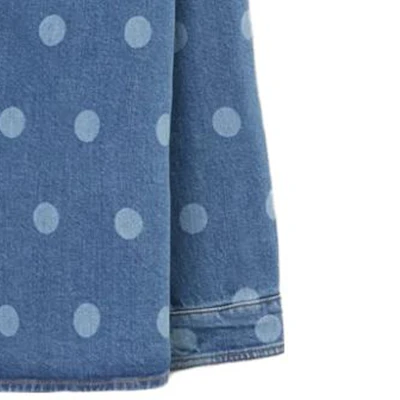 Burberry Blue Polka Dot Print Denim Jacket with Single-Breasted Collar. 80676411 Cheap Burberry Blue Polka Dot Print Denim Jacket with Single-Breasted Collar. 80676411