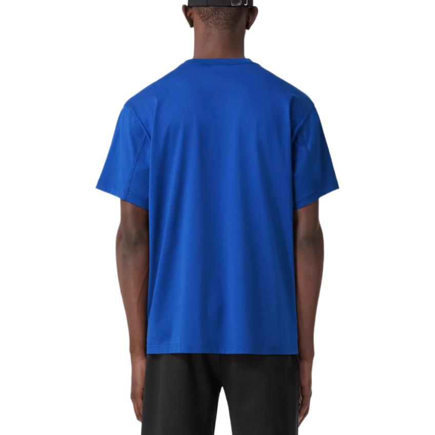 Burberry  Blue Round Embroidered Casual Short-Sleeve T-Shirt. 80614041 圖 4