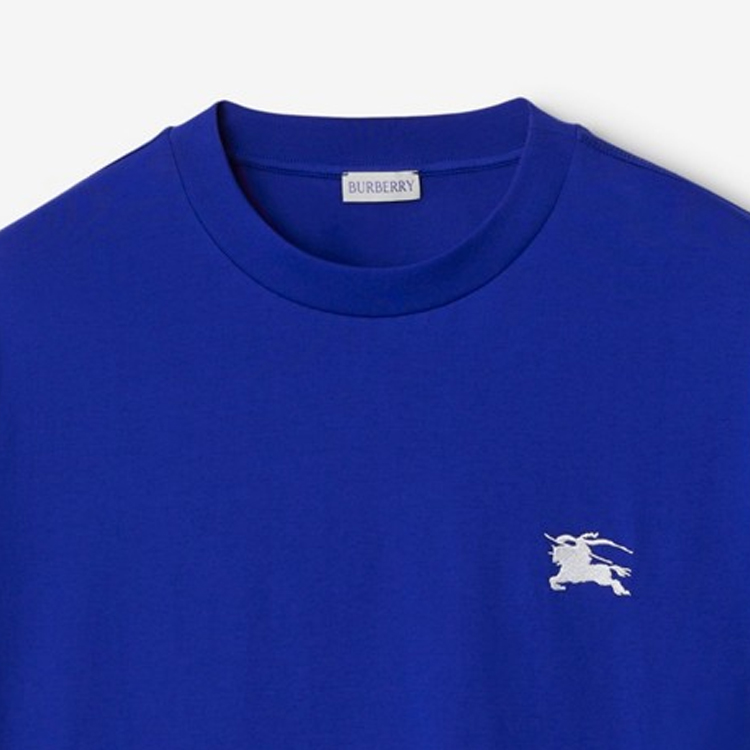 Sizing 버버리 블루 슬림핏 로고 크루넥 긴팔 티셔츠 80882961