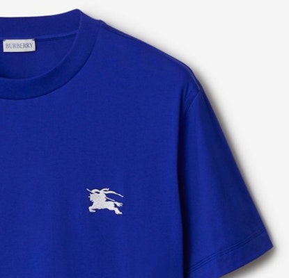 버버리 블루 슬림핏 로고 크루넥 긴팔 티셔츠 80882961 Cheap 버버리 블루 슬림핏 로고 크루넥 긴팔 티셔츠 80882961