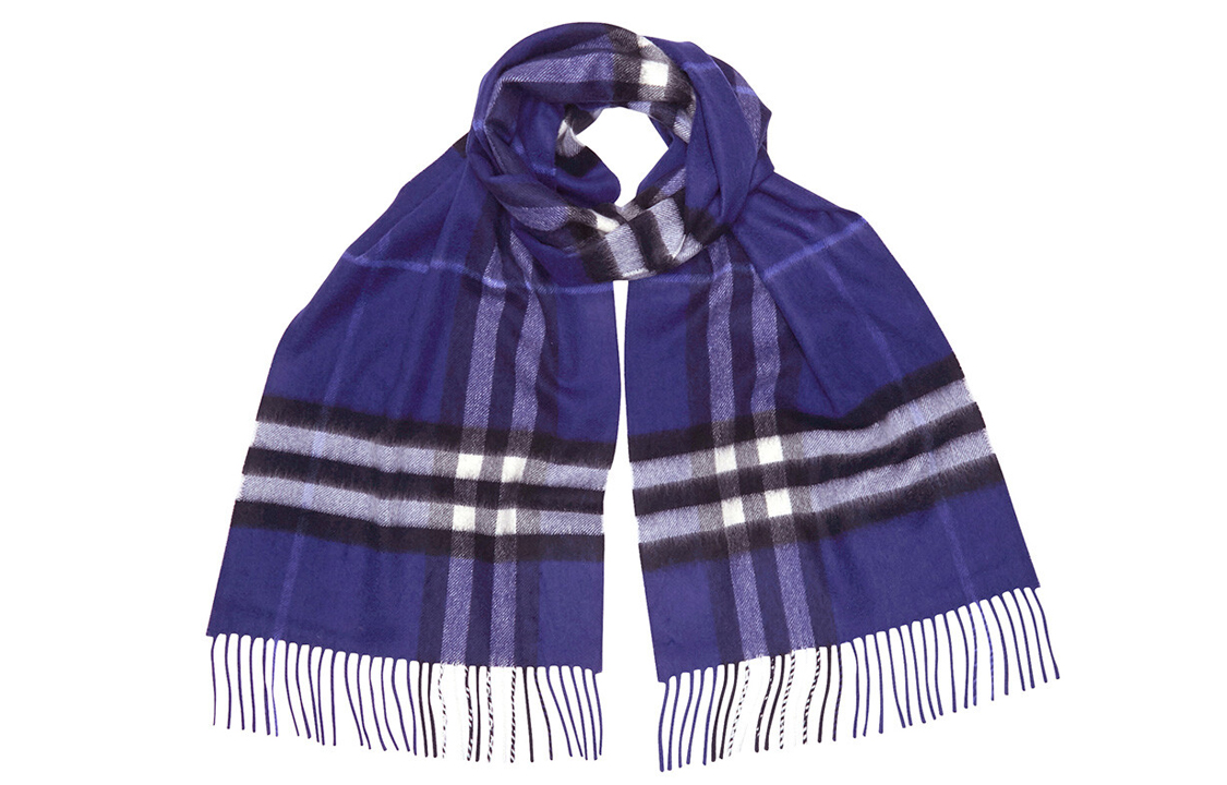 Burberry  Blue Wool Scarf with Striped Detailing 4030504 圖 2