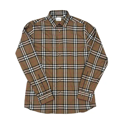 Burberry Brown Check Print Long Sleeve Shirt. 80842951