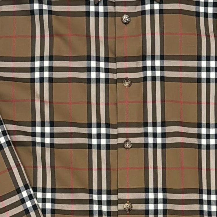 Sizing 버버리 브라운 체크 프린트 롱슬리브 셔츠. 80842951