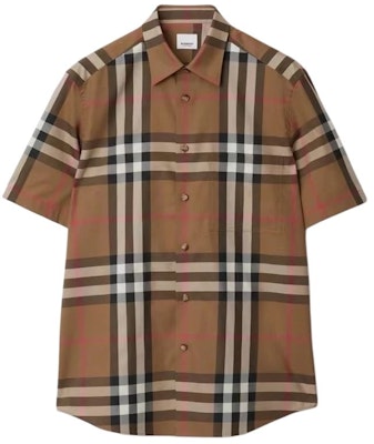 버버리 브라운 체크 반소매 버튼업 셔츠 80842911 Buy 버버리 브라운 체크 반소매 버튼업 셔츠 80842911