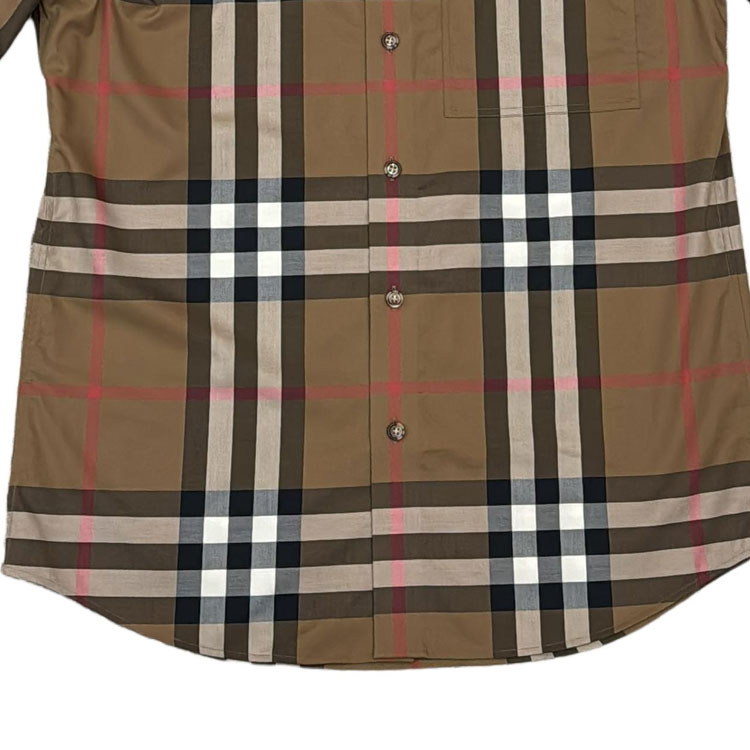 Purchase 버버리 브라운 체크 반소매 버튼업 셔츠 80842911