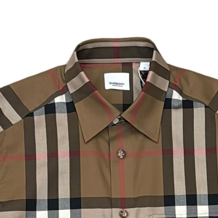 Details for 버버리 브라운 체크 반소매 버튼업 셔츠 80842911