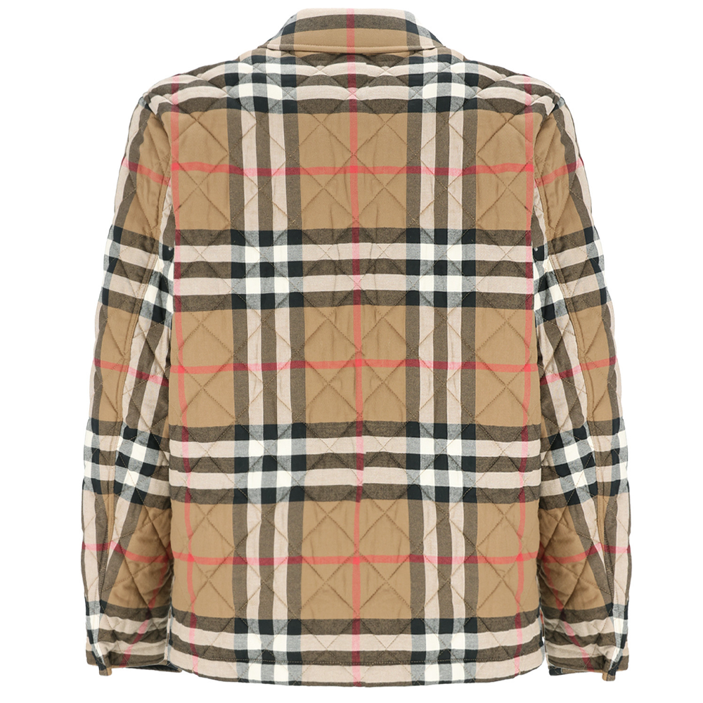 Lookbook Chaqueta Marrón de Algodón con Cuadros y Solapa Sencilla de Burberry. 80841871