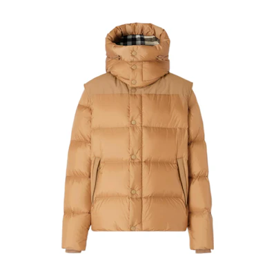 Burberry Brown Detachable Sleeve Hooded Down Jacket FW22 80591411