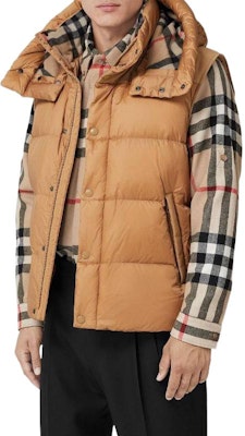 Burberry Brown Detachable Sleeve Hooded Down Jacket FW22 80591411 Shop Burberry Brown Detachable Sleeve Hooded Down Jacket FW22 80591411