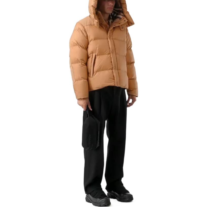 Purchase Burberry  Brown Detachable Sleeve Hooded Down Jacket FW22 80591411