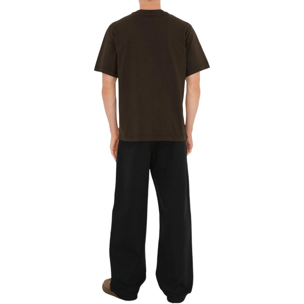 Shop Burberry  Brown Graphic Print Crew Neck Short Sleeve T-Shirt. 80984651