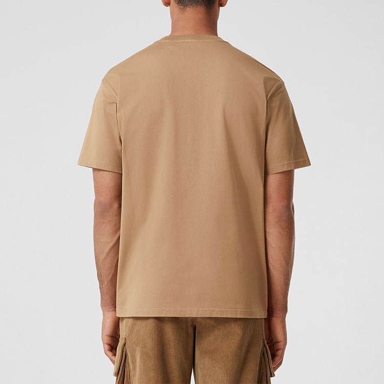 Burberry  Brown Letter Logo Patch Colorblock Crew Neck Oversized T-Shirt. 80575301 圖 4