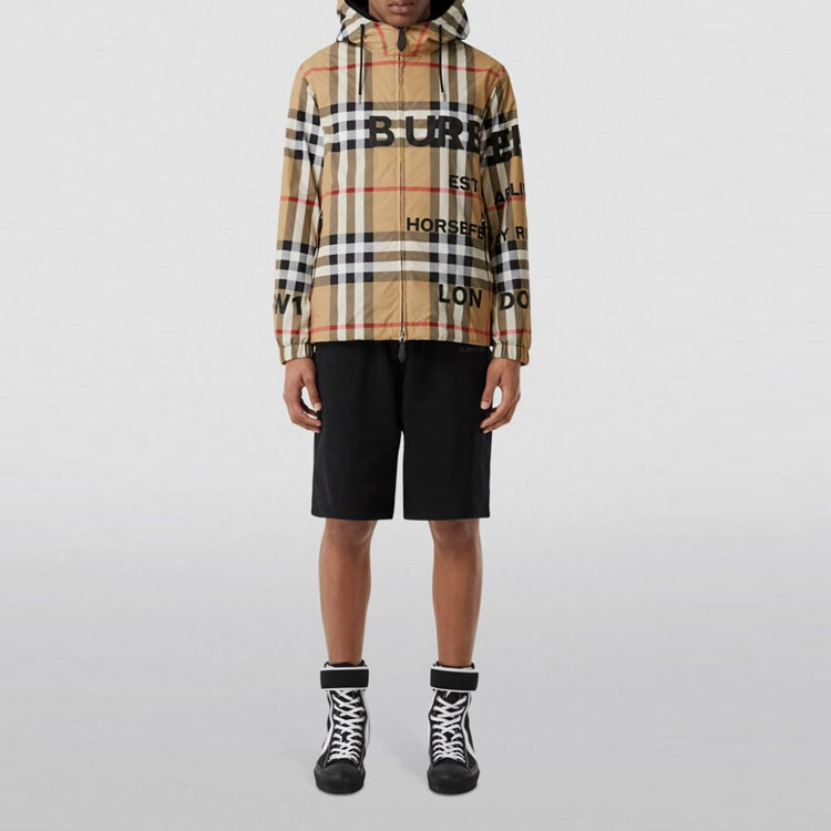 Burberry  Brown Logo Zip-Up Hoodie Jacket with Long Sleeves. 80677741 圖 3