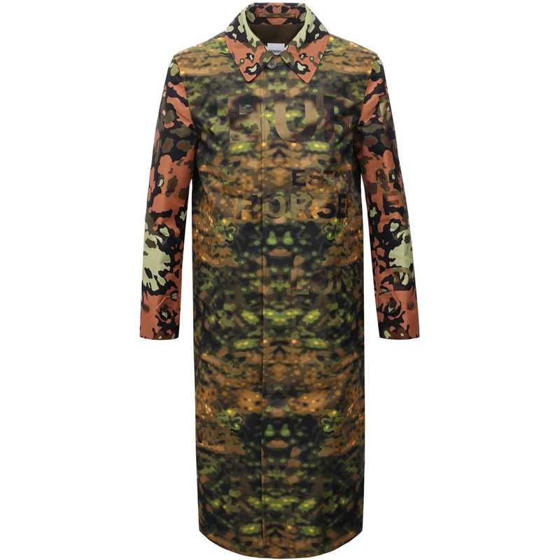 Burberry  Brown Long Single-Breasted Trench Coat with Lapel Collar. 80428391