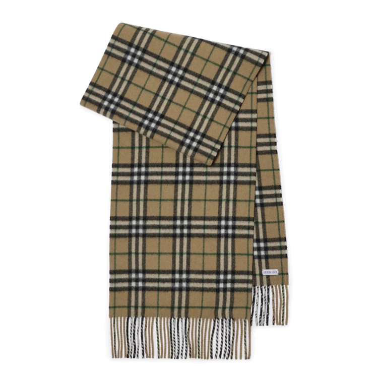 Burberry  Brown Printed Striped Cashmere Wool Scarf. 80965391 圖 2