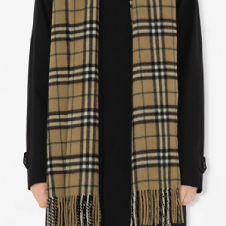 Burberry  Brown Printed Striped Cashmere Wool Scarf. 80965391 圖 4