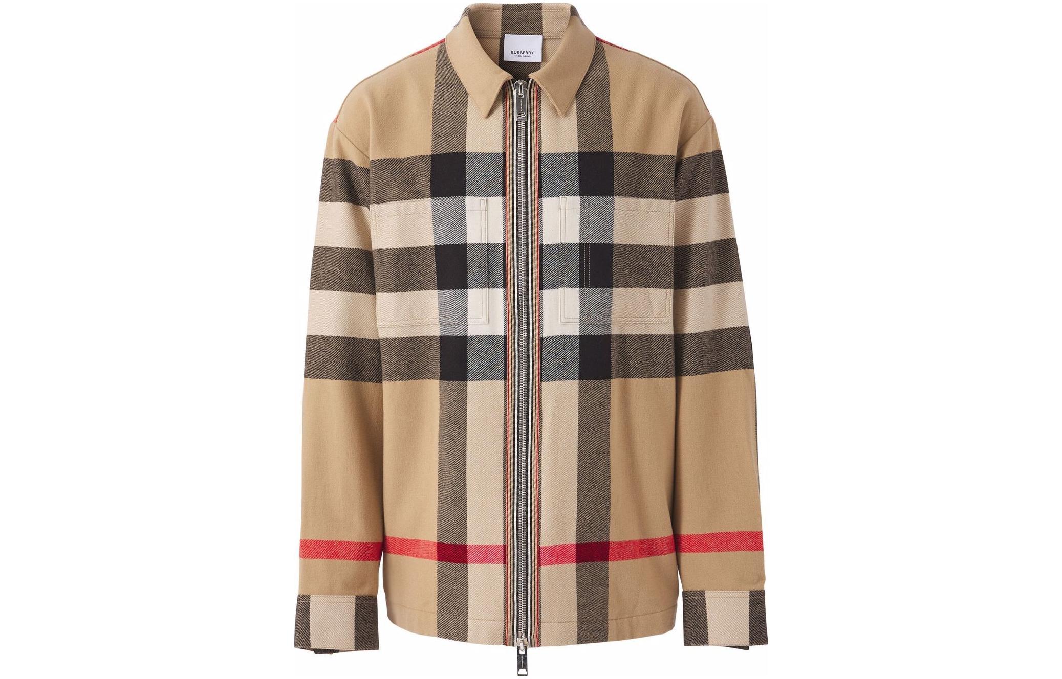 Burberry  Brown Striped Pattern Collar Jacket 8050135