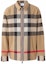 Buy Burberry Brown Striped Pattern Collar Jacket 8050135