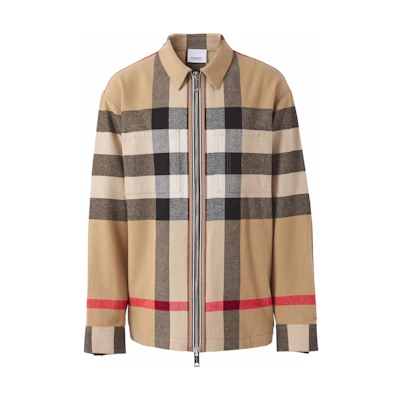 Burberry Brown Striped Pattern Collar Jacket 8050135