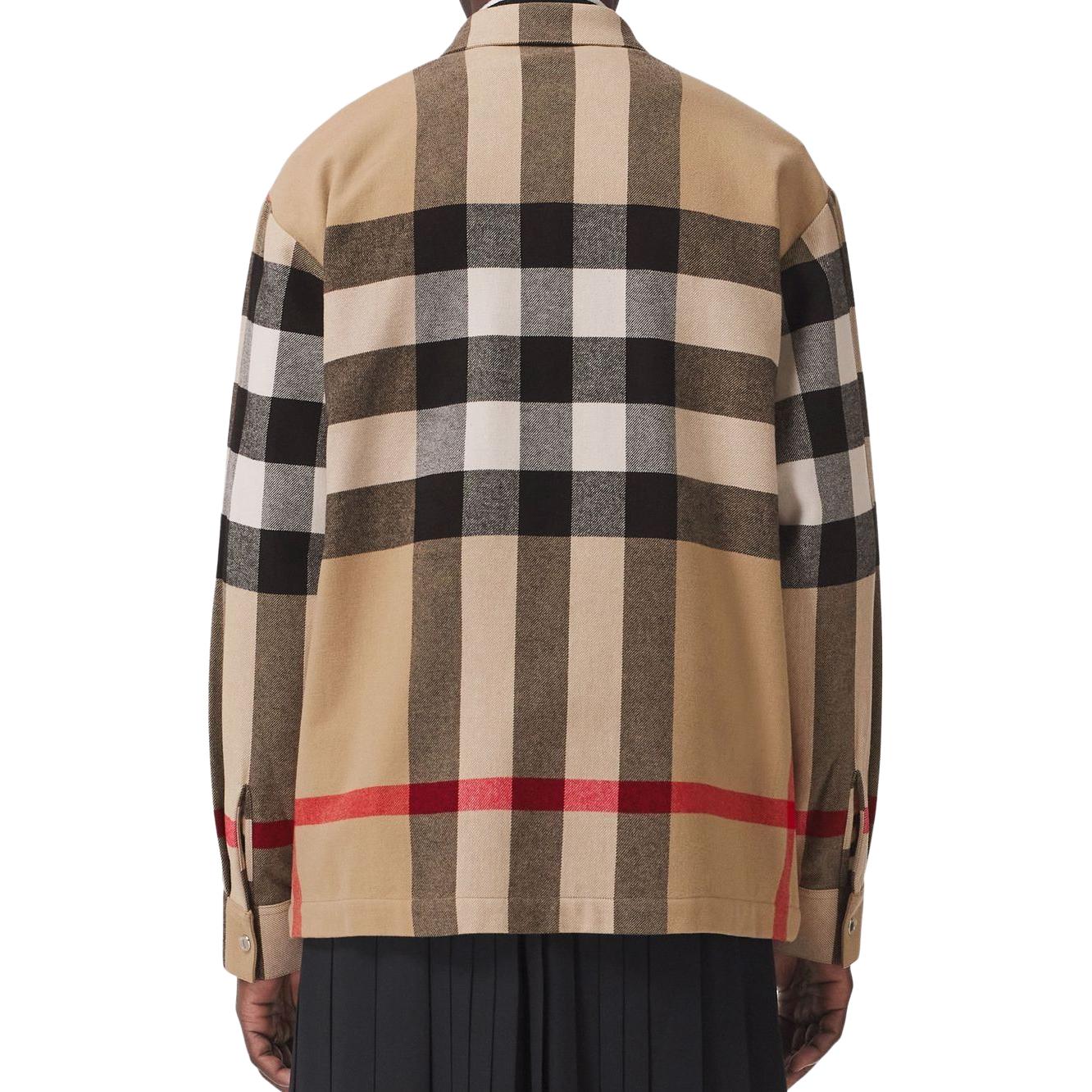 Shop Burberry  Brown Striped Pattern Collar Jacket 8050135