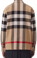 Shop Jaket Kerah Motif Garis Coklat Burberry 8050135