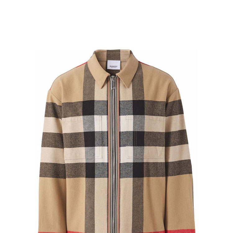 Purchase Burberry  Brown Striped Pattern Collar Jacket 8050135