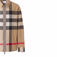Details for Jaket Kerah Motif Garis Coklat Burberry 8050135