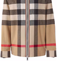 Sizing Jaket Kerah Motif Garis Coklat Burberry 8050135