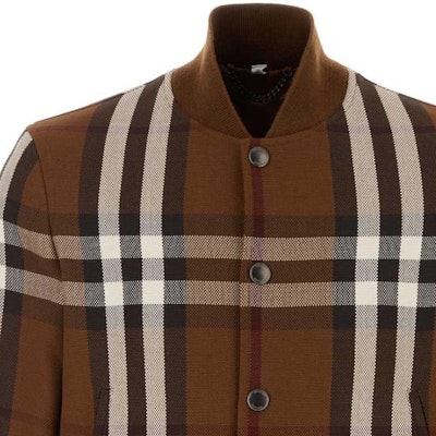 博柏利 棕色条纹单排扣长袖夹克 80706111 Shop 博柏利 棕色条纹单排扣长袖夹克 80706111