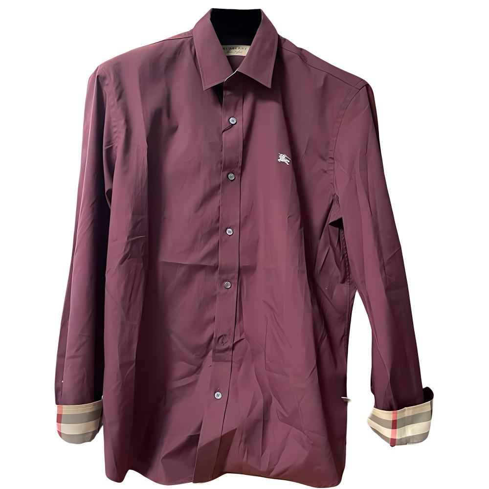 Order 버버리 와인 싱글 브레스트 자수 나이트 롱슬리브 셔츠 80362901