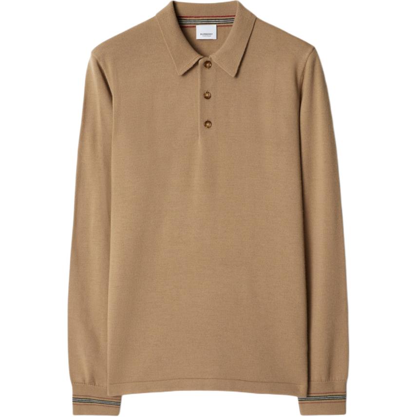 Burberry  Camel Long Sleeve Pullover Polo Shirt. 80926411