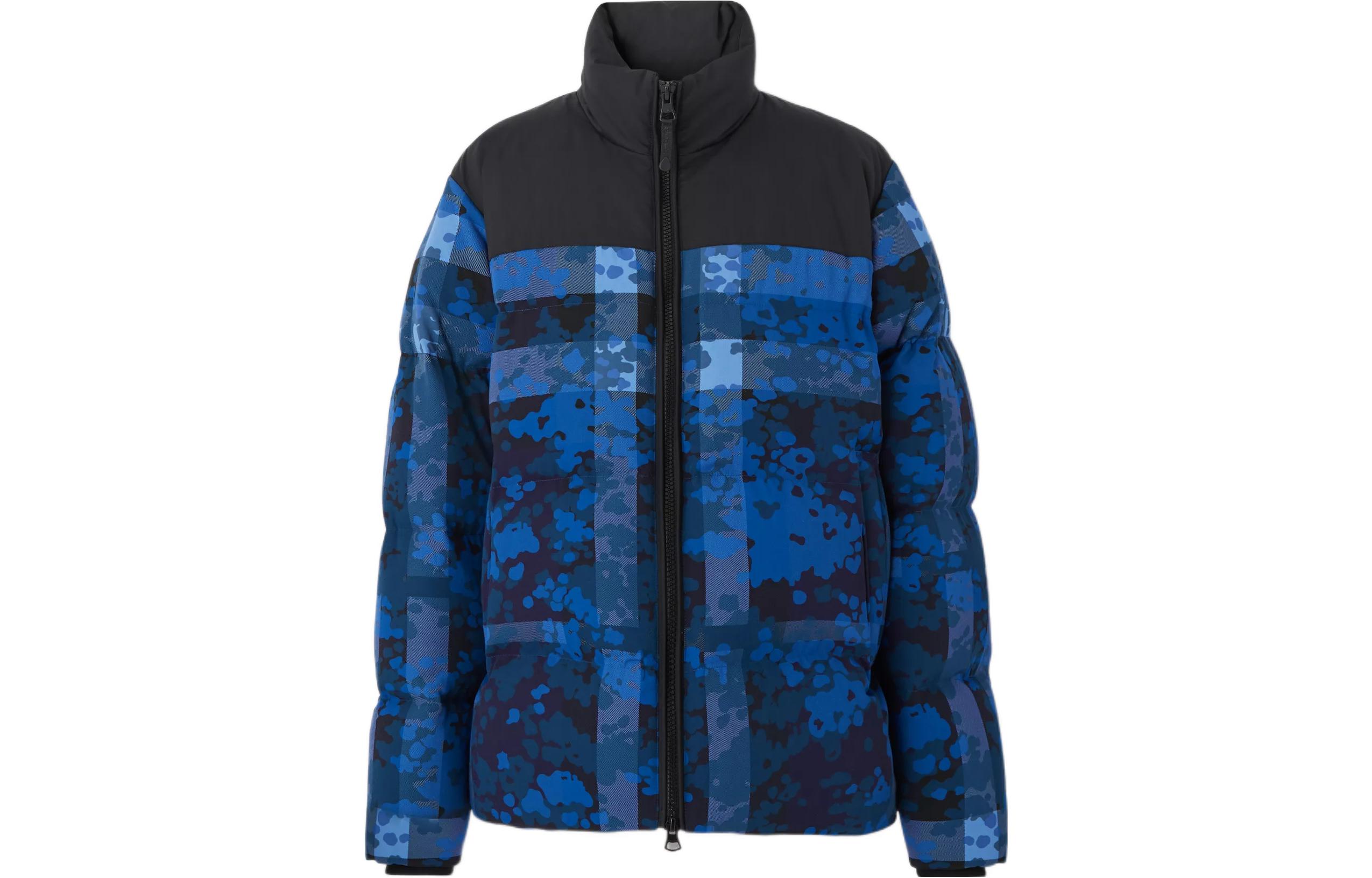 Burberry  Camouflage Check Puffer Jacket in Blue. 80495141