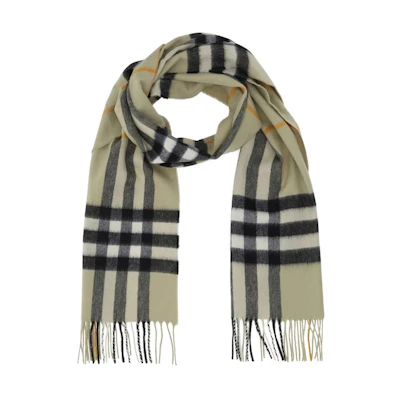 Burberry Cashmere Checkered Scarf Beige 8091009