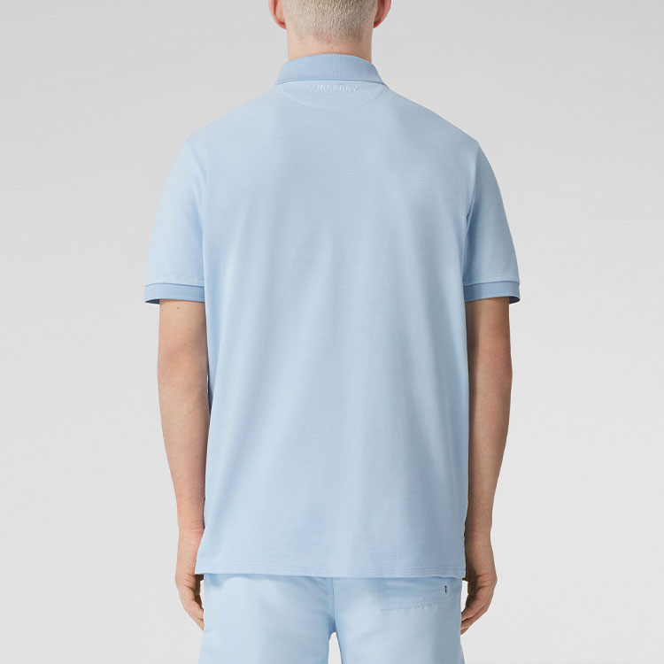 Burberry  Casual Loose Fit Monster Print Polo Shirt - Light Blue 80519321 圖 4