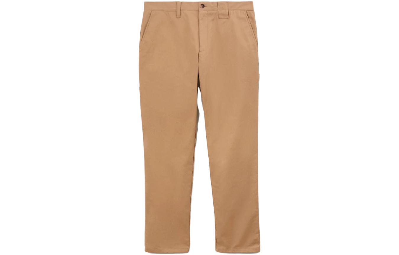 Burberry  Casual Straight-Leg Pants with Zipper Pocket in Camel Color. 80706091