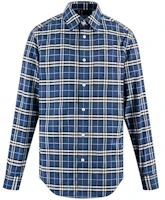 Burberry Check Button-Up Collared Shirt Long Sleeve - Blue 80114001 Burberry Check Button-Up Collared Shirt Long Sleeve - Blue 80114001