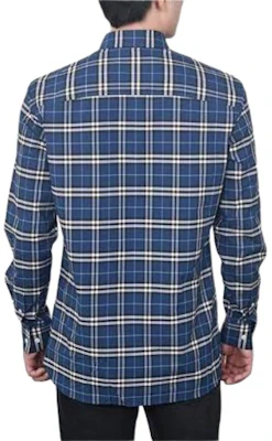 Burberry Kemeja Lengan Panjang Biru Kotak-Kotak Kancing Model Kerah. 80114001 Purchase Burberry Kemeja Lengan Panjang Biru Kotak-Kotak Kancing Model Kerah. 80114001