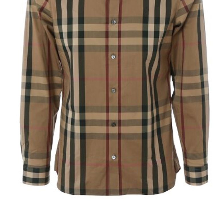 Burberry  Check Collared Single-Breasted Long Sleeve Shirt Brown 80734001 圖 5